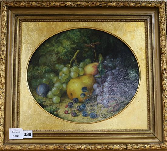 Henry Major, oil on canvas, still life of fruit, 29 x 34cm.